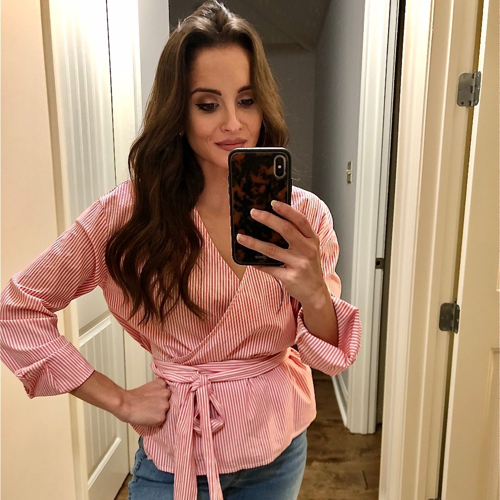 Striped Wrap Top